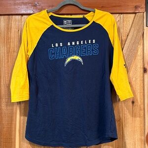 Fanatics large Los Angeles Chargers 3/4 sleeve top